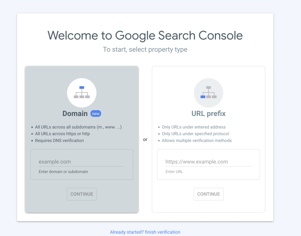 Verify Domain in Search Console